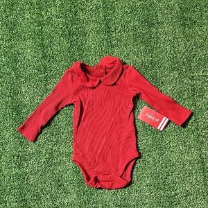Red Long Sleeve Baby Girl Onesie